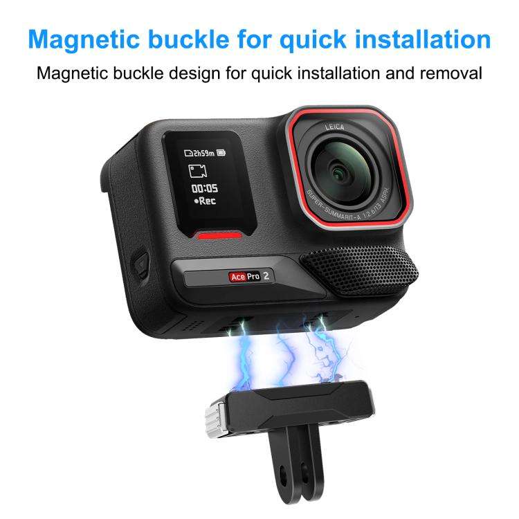 For Insta360 X6 / X5 / X4 Air / Ace Pro / Ace Pro 2 PULUZ Magnetic Quick Release Base Mount (Black)