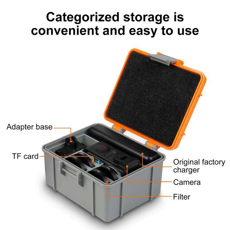 For DJI Osmo Action 6 / 5 Pro / 4 / 3 PULUZ Waterproof Hard Carrying Suitcase Outdoor Protective ...