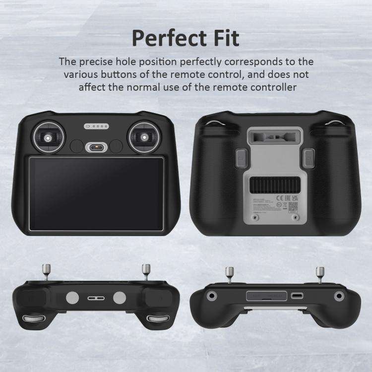 For DJI Mini 3 Pro / DJI RC with Screen PULUZ Silicone Protective Case(Black)