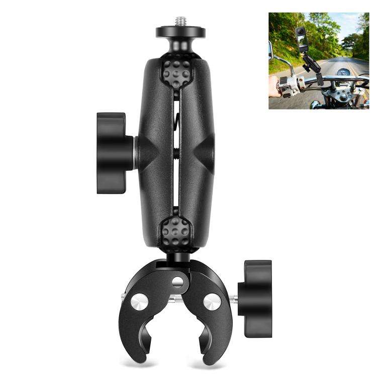 PULUZ Motorcycle Crab Clamp Handlebar Fixed Mount Holder for DJI, Insta360, GoPro and Other Actio...