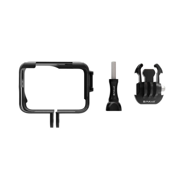 For Insta360 Ace Pro PULUZ Plastic Cage Expansion Adapter Frame with Cold Shoe Base (Black)