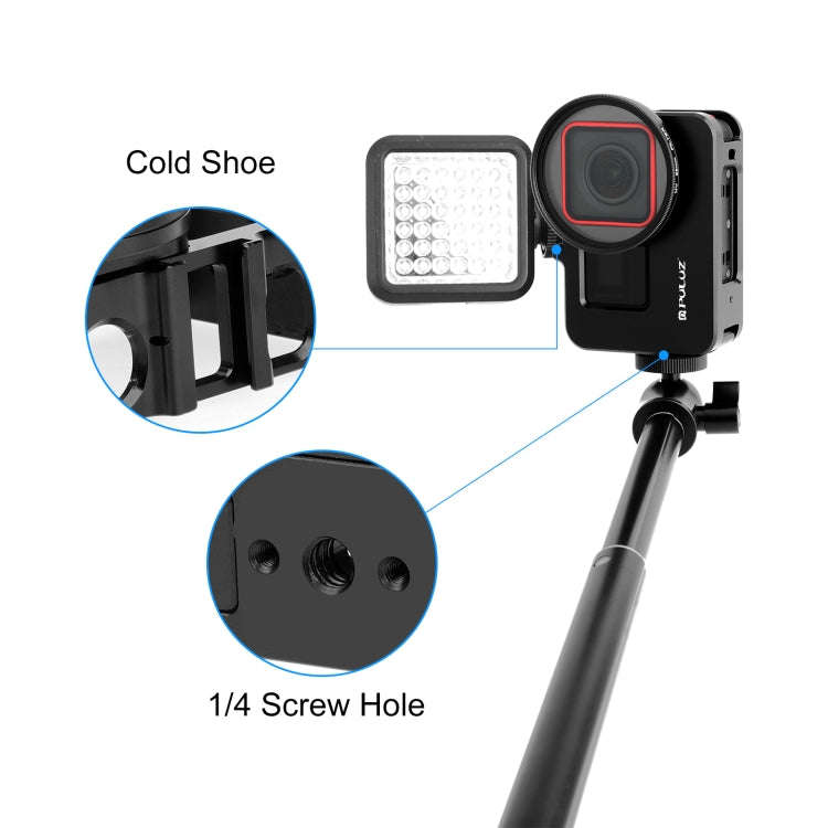 For Insta360 Ace Pro / Ace PULUZ Metal Cage Adapter Frame with 52mm UV Filter & Adapter Ring (Black)