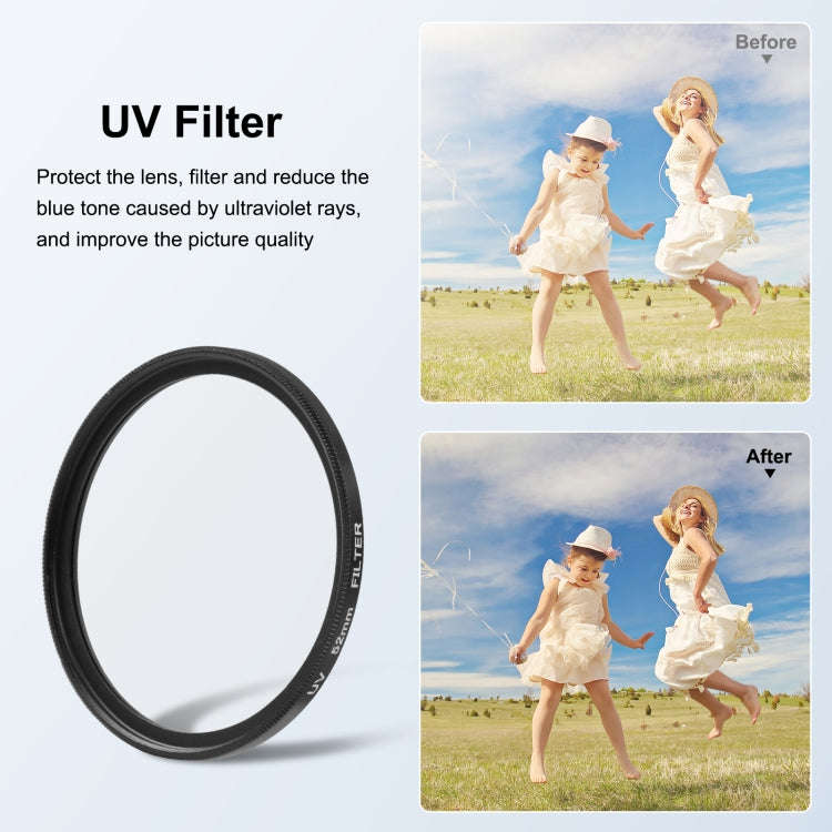 For Insta360 Ace Pro PULUZ 52mm UV Lens Filter Adapter Ring with Lens Cover (Black)