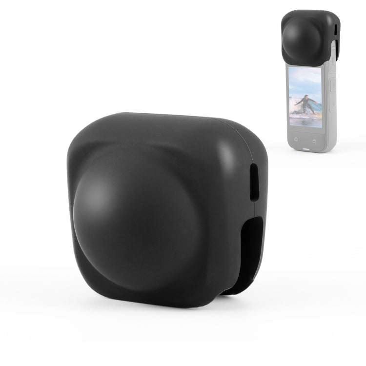 For Insta360 X4 / X4 Air / X5 PULUZ Silicone Protective Lens Cover (Black)