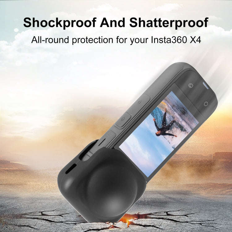For Insta360 X4 / X4 Air / X5 PULUZ Silicone Protective Lens Cover (Black)