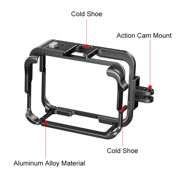 For Insta360 Ace Pro PULUZ Metal Protective Cage Adapter Frame (Black)