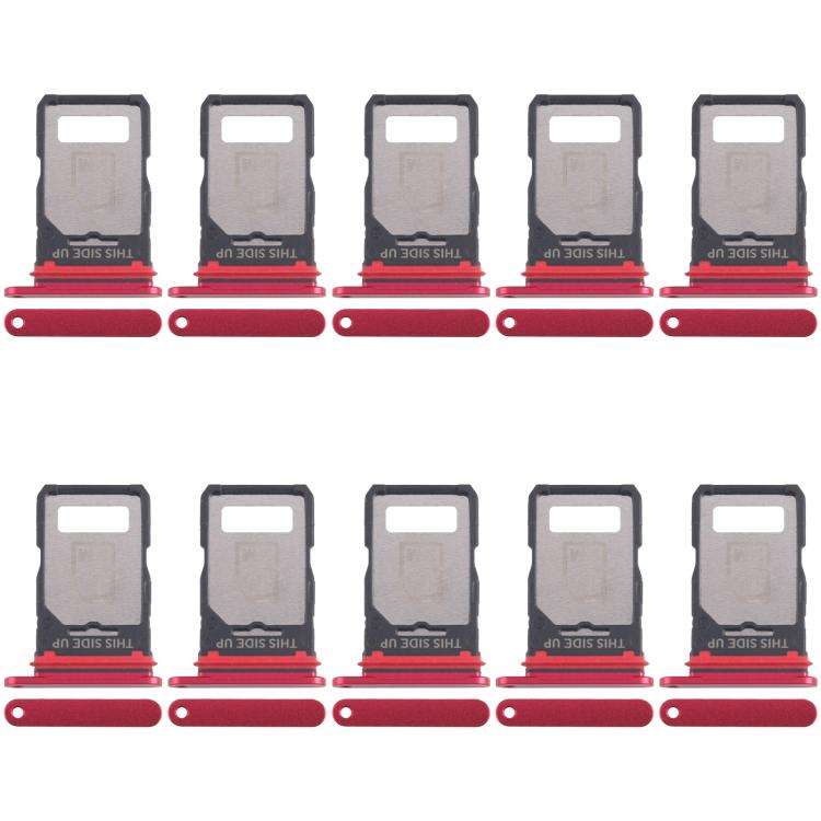 For Motorola Edge 40 XT2303-2 10pcs Original SIM Card Tray + SIM Card Tray (Red)