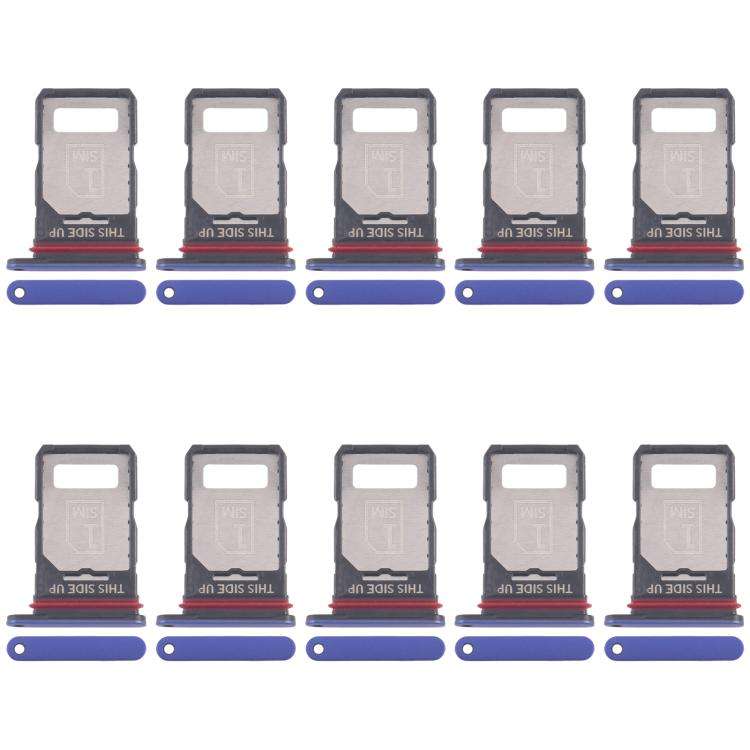 For Motorola Edge 60 Pro 10pcs Original SIM Card Tray + SIM Card Tray (Blue)