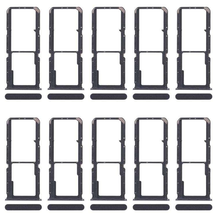 For OPPO A3x 4G CPH2641 10pcs Original SIM Card Tray + SIM Card Tray + Micro SD Card Tray (Black)