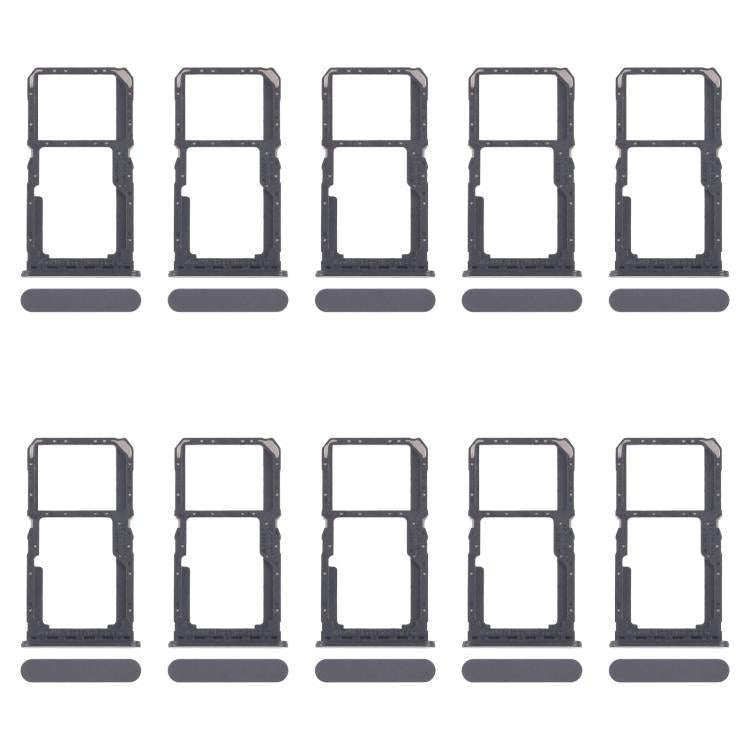 For OPPO A80 5G CPH2639 10pcs Original SIM Card Tray + SIM Card Tray / Micro SD Card Tray (Black)