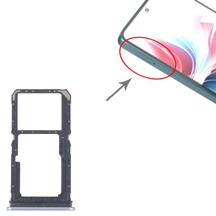 For OPPO F25 Pro 10pcs Original SIM Card Tray + SIM Card Tray / Micro SD Card Tray (Blue)
