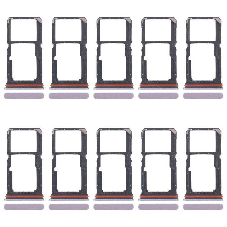 For OPPO A5 Pro 4G CPH2711 10pcs Original SIM Card Tray + SIM Card Tray / Micro SD Card Tray (Pink)