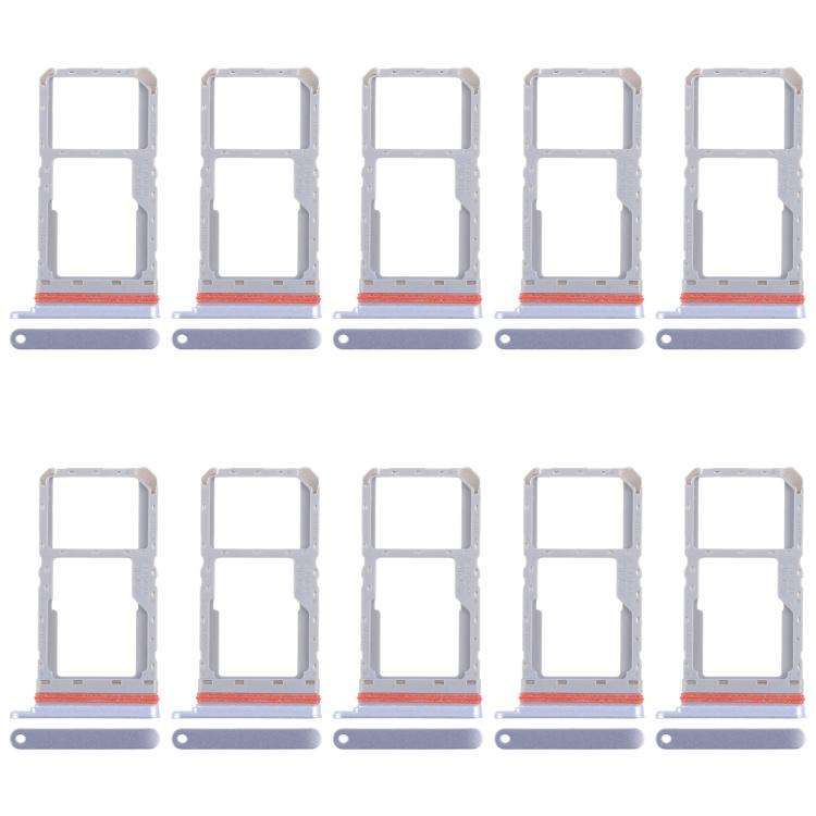 For Realme 13 5G RMX3951 10pcs Original SIM Card Tray + SIM Card Tray / Micro SD Card Tray (Blue)