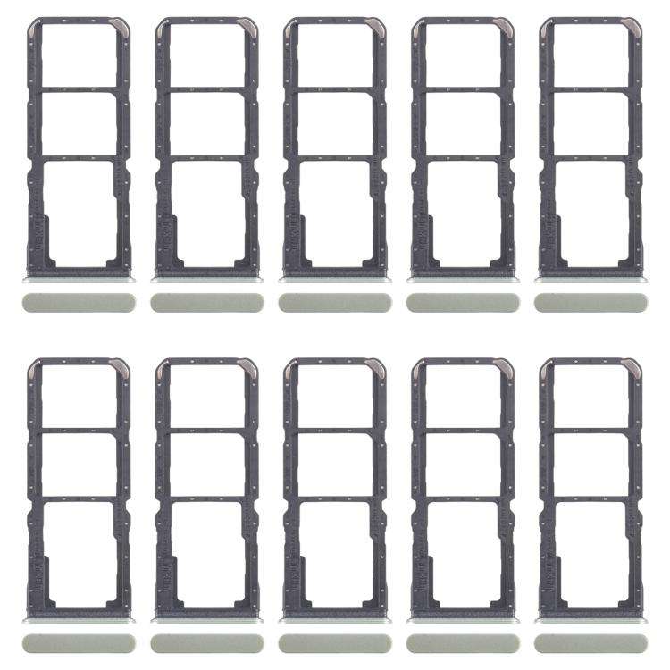 For Realme C67 5G 10pcs Original SIM Card Tray + SIM Card Tray + Micro SD Card Tray (Green)