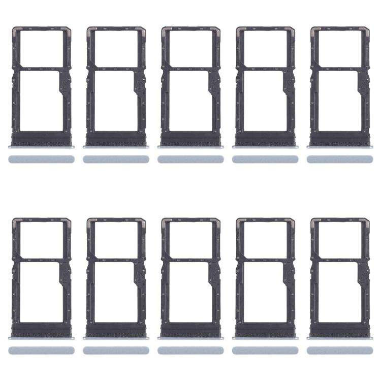 For Xiaomi Redmi 13 5G 10pcs SIM Card Tray + SIM Card Tray / Micro SD Card Tray (Blue)