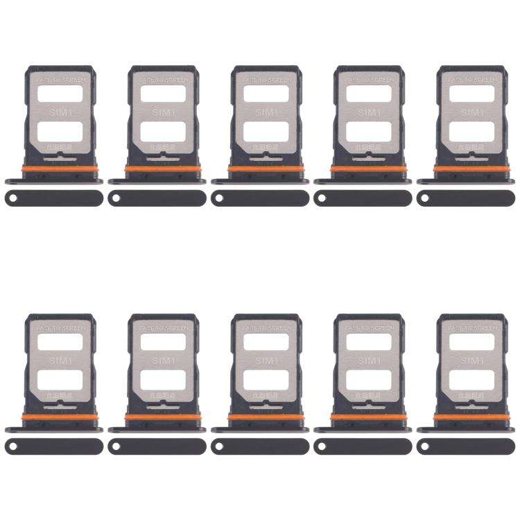 For Xiaomi Civi 4 Pro 10pcs SIM Card Tray + SIM Card Tray (Black)