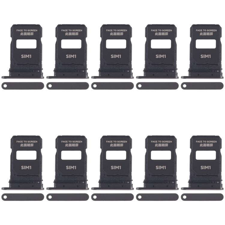 For Xiaomi 15 Pro 10pcs SIM Card Tray + SIM Card Tray (Black)