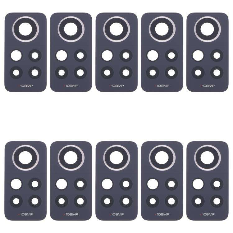 For Xiaomi Redmi Note 12 Pro 4G 10pcs Back Camera Lens (Black)