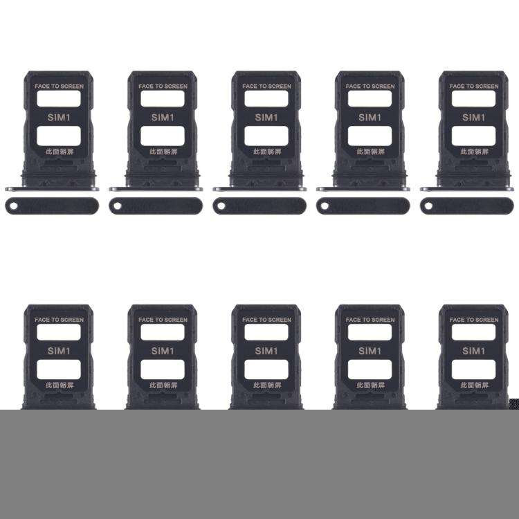 For Xiaomi 14 Pro 10pcs SIM Card Tray + SIM Card Tray (Black)