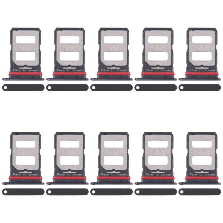 For Xiaomi Redmi K70 10pcs SIM Card Tray + SIM Card Tray (Black)