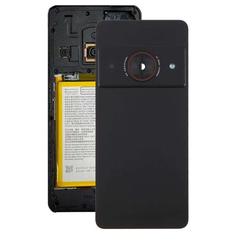 For ZTE A75 Pro / Telstra T-Elite 5G Glass Battery Back Cover with Camera Lens Frame(Black)
