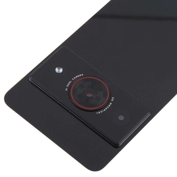 For ZTE A75 Pro / Telstra T-Elite 5G Glass Battery Back Cover with Camera Lens Frame(Black)