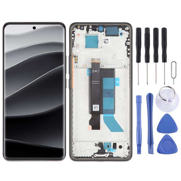For Xiaomi Redmi Note 14 Pro 5G India Original LCD Screen Digitizer Full Assembly with Frame (Black)