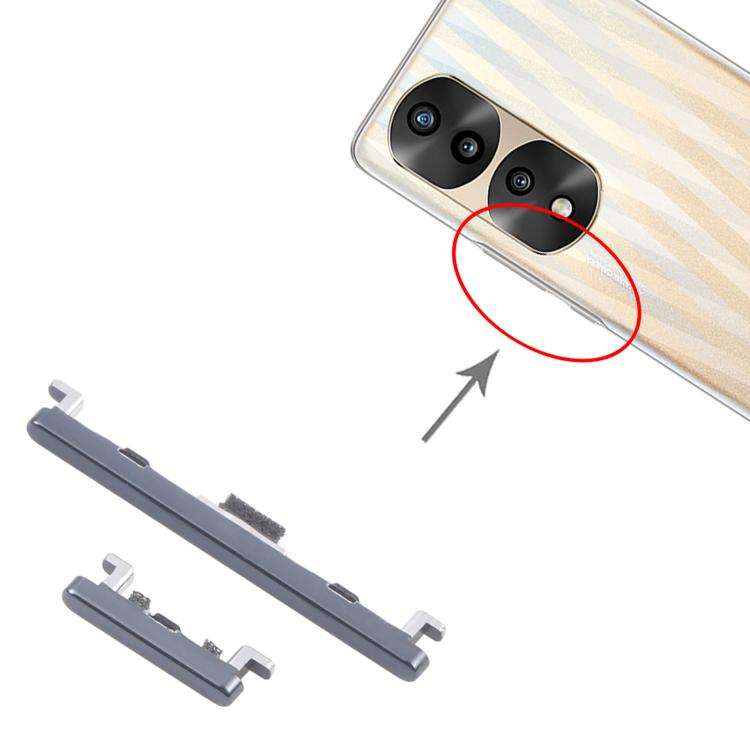 For Honor 70 Pro 10pairs Original Power Button and Volume Control Button (Black)