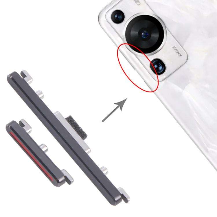For Huawei P60 Pro 10pairs Original Power Button and Volume Control Button (Black)