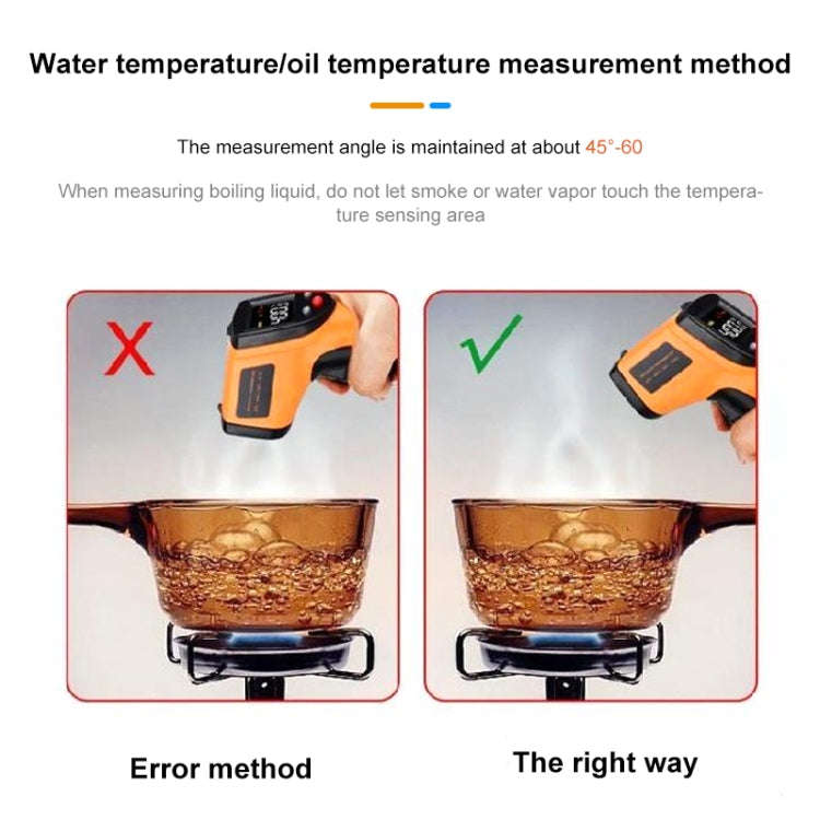 Infrared Thermometer, Temperature Range: 200 - 1650 Degrees Celsius(Orange)