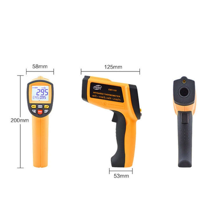 Infrared Thermometer, Temperature Range: -50 - 1150 Degrees Celsius(Orange)