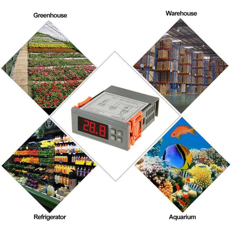 RC-210M Digital LCD Temperature Controller Thermocouple Thermostat Regulator with Sensor Termomet...