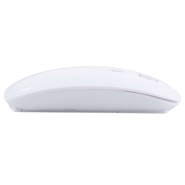 2.4GHz Wireless Ultra-thin Laser Optical Mouse with USB Mini Receiver, Plug and Play(White)