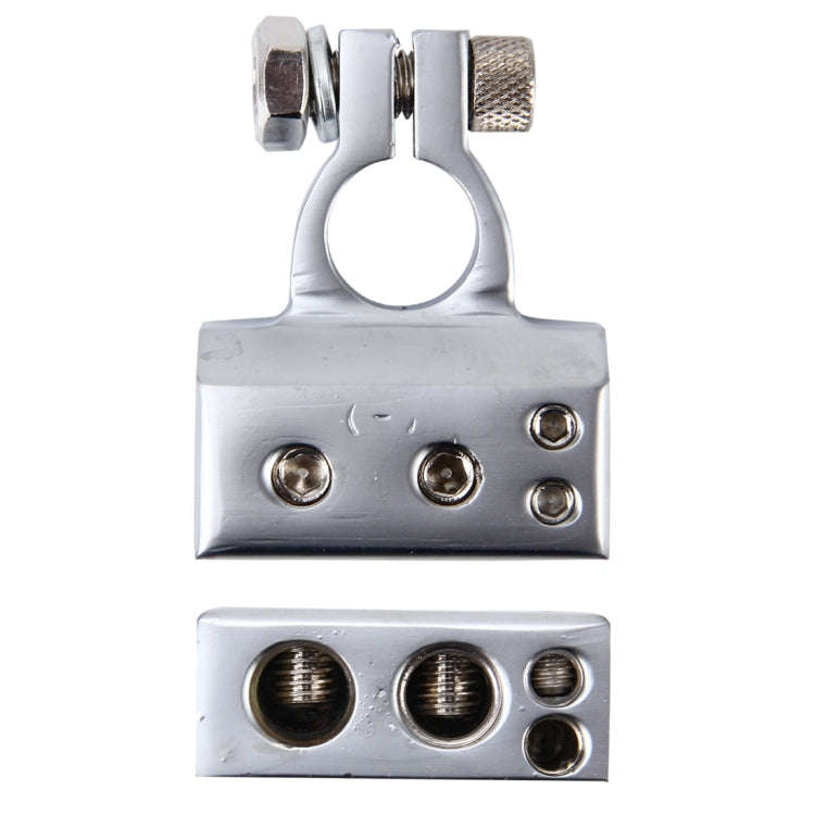 Positive & Negative Set 0 / 4 / 8 AWG Car Battery Terminals(Silver)