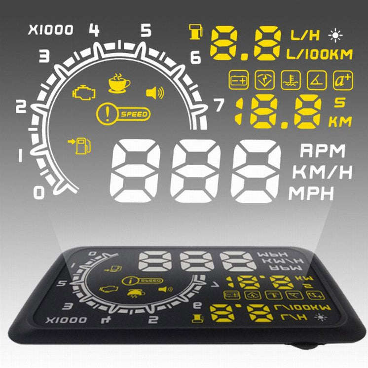 W02 5.5 inch Car OBDII HUD Fuel Consumption Warning System Vehicle-mounted Head Up Display Projec...