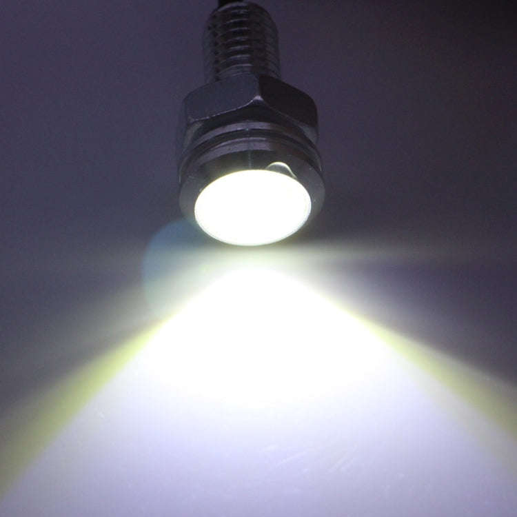 2 PCS 2x 2W Waterproof Eagle Eye Light White LED Light for Vehicles, Cable Length: 60cm(Silver)
