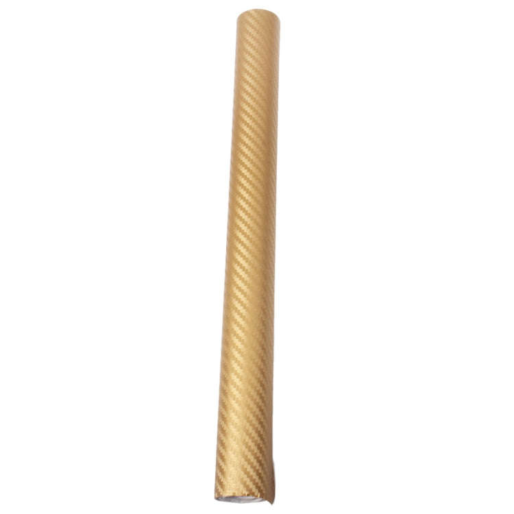 Car Decorative 3D Carbon Fiber PVC Sticker, Size: 127cm x 50cm(Yellow)