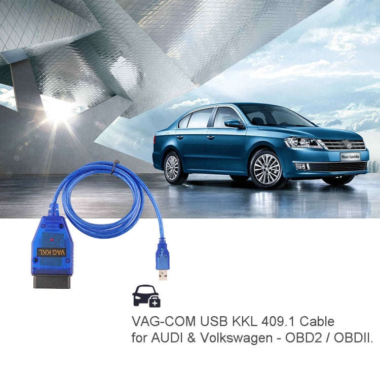 USB Cable KKL VAG-COM Car Auto Scanner Scan Tool for VW/Audi 409.1(Blue)