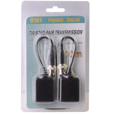2 PCS Passive Balun Twisted Pair Transceiver(Black)
