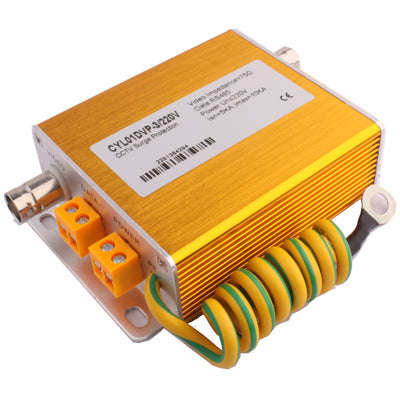 Video Data Power Surge Protector 3 In 1 Surge Protection Arrester 220V(Golden)