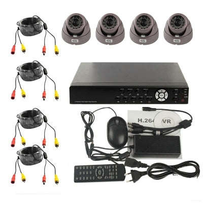 4-CH Embedded Digital Video Recorder Kit (1 / 4 Sharp CCD, 420TVL, 24 x IR LED, 6mm Lens, IR Dist...