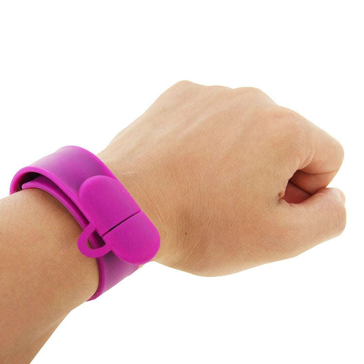 Silicone Bracelet USB Flash Disk with 4GB Memory(Purple)