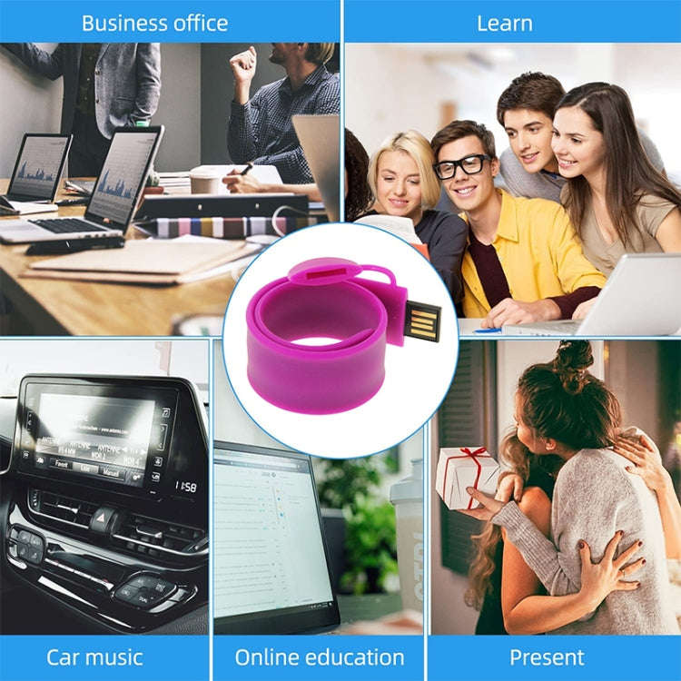 Silicone Bracelet USB Flash Disk with 4GB Memory(Purple)