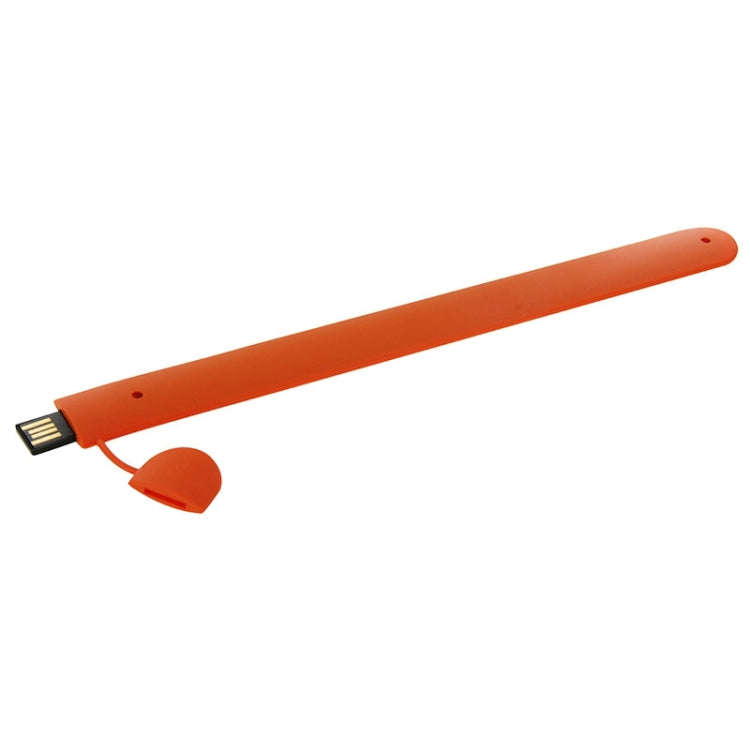 Silicone Bracelet USB Flash Disk with 8GB Memory(Orange)