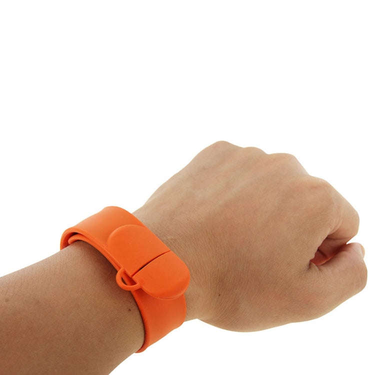 Silicone Bracelet USB Flash Disk with 8GB Memory(Orange)