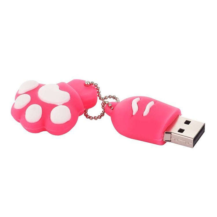 8GB Bear Paw Shaped Silicone USB 2.0 Flash Disk with Anti Dust Cup(Red plum)