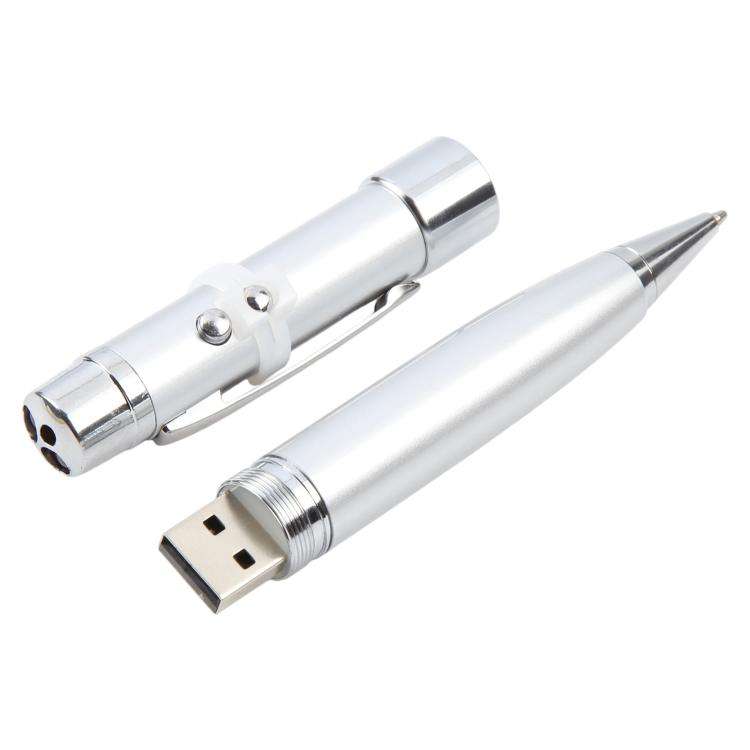 3 in 1 Laser Pen Style USB Flash Disk, Silver (8GB)