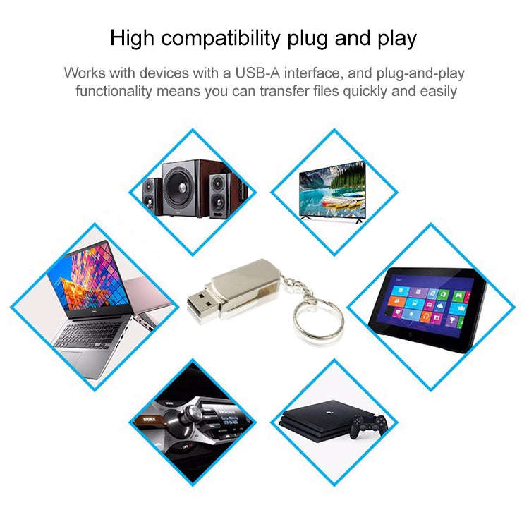 Metal Series Mini USB 2.0 Flash Disk with Keychain (16GB)(Silver)