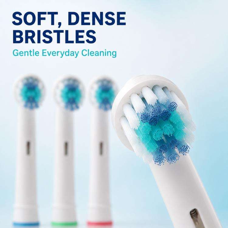 4 PCS/Pack Electric Toothbrush Replacement Heads, Soft Bristles for Deep Cleaning and Gum Care(Wh...