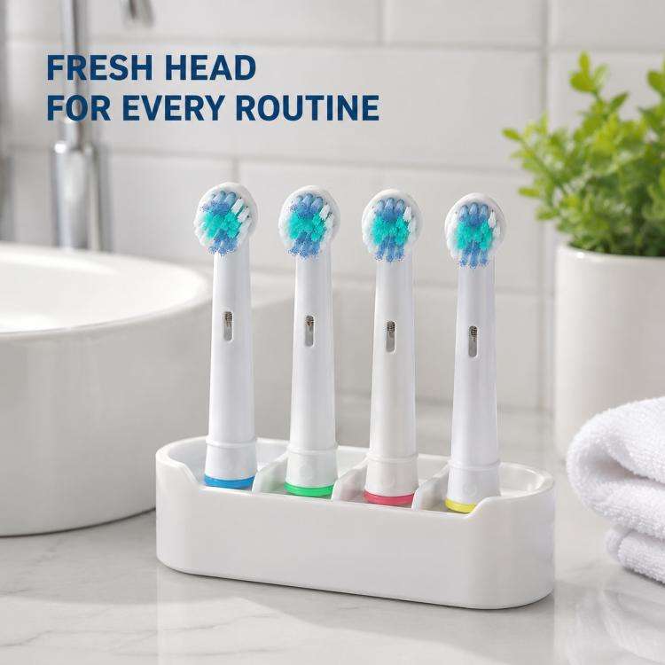 4 PCS/Pack Electric Toothbrush Replacement Heads, Soft Bristles for Deep Cleaning and Gum Care(Wh...